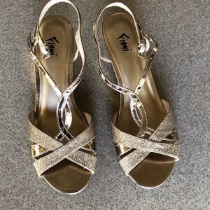 Gold Strappy Women's Sandals